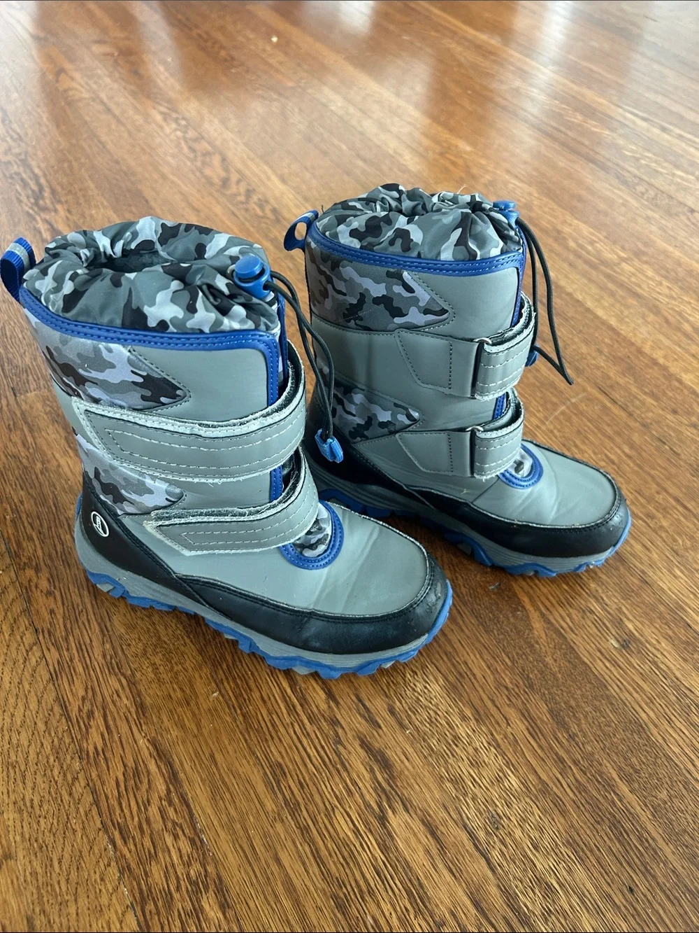 Lands End Gray & Blue Winter Snow Boots